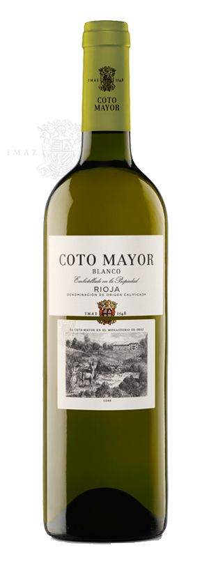 botella de vino coto mayor blanco