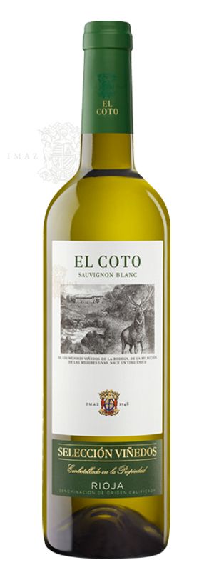 botella de vino el coto blanco selección viñedos