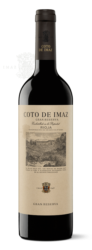 botella de vino tinto gran reserva el coto de imaz